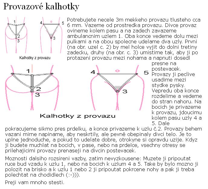 provazové jednoduché kalhotky